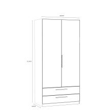 Kleiderschrank >Cadixo< in Sonoma Eiche - 100,9x212,9x58,9cm (BxHxT)