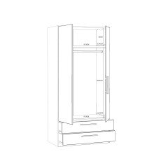 Kleiderschrank >Cadixo< in Sonoma Eiche - 100,9x212,9x58,9cm (BxHxT)