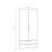 Kleiderschrank >Cadixo< in Sonoma Eiche - 100,9x212,9x58,9cm (BxHxT)