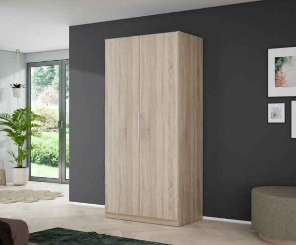 Kleiderschrank >Cadixo< in Sonoma Eiche - 100,9x212,9x58,9cm (BxHxT)