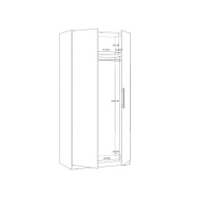 Kleiderschrank >Cadixo< in Sonoma Eiche - 100,9x212,9x58,9cm (BxHxT)