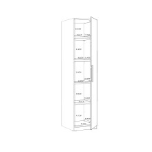 Kleiderschrank >Cadixo< in Sonoma Eiche - 51,2x212,9x58,9cm (BxHxT)
