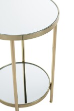 Beistelltisch >52184< in vermessingt, Metall, Spiegel 5 mm - 46x28cm (HxD)