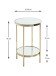 Beistelltisch >52184< in vermessingt, Metall, Spiegel 5 mm - 46x28cm (HxD)