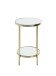 Beistelltisch >52184< in vermessingt, Metall, Spiegel 5 mm - 46x28cm (HxD)