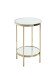 Beistelltisch >52184< in vermessingt, Metall, Spiegel 5 mm - 46x28cm (HxD)