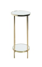 Blumentisch >52185< in vermessingt, Metall, Spiegel 5 mm - 66x28cm (HxD)