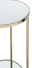 Blumentisch >52185< in vermessingt, Metall, Spiegel 5 mm - 66x28cm (HxD)