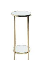 Blumentisch >52185< in vermessingt, Metall, Spiegel 5 mm - 66x28cm (HxD)