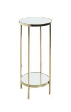 Blumentisch >52185< in vermessingt, Metall, Spiegel...