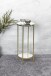Blumentisch >52185< in vermessingt, Metall, Spiegel 5 mm - 66x28cm (HxD)