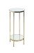 Blumentisch >52185< in vermessingt, Metall, Spiegel 5 mm - 66x28cm (HxD)