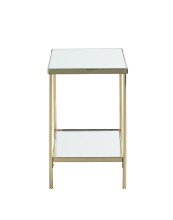 Beistelltisch >52187< in vermessingt, Metall, Spiegel 5 mm - 28x46x28cm (BxHxT)