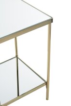 Beistelltisch >52187< in vermessingt, Metall, Spiegel 5 mm - 28x46x28cm (BxHxT)