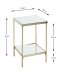Beistelltisch >52187< in vermessingt, Metall, Spiegel 5 mm - 28x46x28cm (BxHxT)