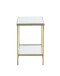 Beistelltisch >52187< in vermessingt, Metall, Spiegel 5 mm - 28x46x28cm (BxHxT)