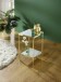 Beistelltisch >52187< in vermessingt, Metall, Spiegel 5 mm - 28x46x28cm (BxHxT)