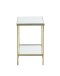 Beistelltisch >52187< in vermessingt, Metall, Spiegel 5 mm - 28x46x28cm (BxHxT)