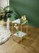 Beistelltisch >52187< in vermessingt, Metall, Spiegel 5 mm - 28x46x28cm (BxHxT)