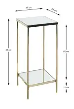 Blumentisch >52188< in vermessingt, Metall, Spiegel...