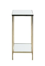 Blumentisch >52188< in vermessingt, Metall, Spiegel 5 mm - 28x66x28cm (BxHxT)