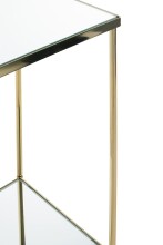 Blumentisch >52188< in vermessingt, Metall, Spiegel 5 mm - 28x66x28cm (BxHxT)