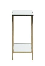 Blumentisch >52188< in vermessingt, Metall, Spiegel 5 mm - 28x66x28cm (BxHxT)