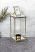 Blumentisch >52188< in vermessingt, Metall, Spiegel 5 mm - 28x66x28cm (BxHxT)
