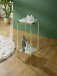 Blumentisch >52188< in vermessingt, Metall, Spiegel 5 mm - 28x66x28cm (BxHxT)