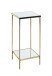 Blumentisch >52188< in vermessingt, Metall, Spiegel 5 mm - 28x66x28cm (BxHxT)