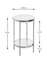 Beistelltisch >52284< in chrom, Metall, Spiegel 5 mm - 46x28cm (HxD)