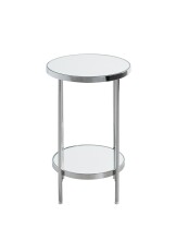 Beistelltisch >52284< in chrom, Metall, Spiegel 5 mm - 46x28cm (HxD)