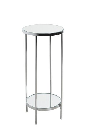 Blumentisch >52285< in chrom, Metall, Spiegel 5 mm - 66x28cm (HxD)