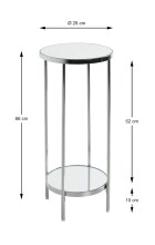 Blumentisch >52285< in chrom, Metall, Spiegel 5 mm...