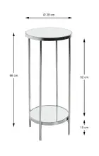 Blumentisch >52285< in chrom, Metall, Spiegel 5 mm...