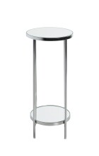 Blumentisch >52285< in chrom, Metall, Spiegel 5 mm - 66x28cm (HxD)