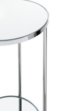 Blumentisch >52285< in chrom, Metall, Spiegel 5 mm - 66x28cm (HxD)