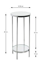 Blumentisch >52285< in chrom, Metall, Spiegel 5 mm - 66x28cm (HxD)
