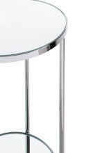 Blumentisch >52285< in chrom, Metall, Spiegel 5 mm - 66x28cm (HxD)