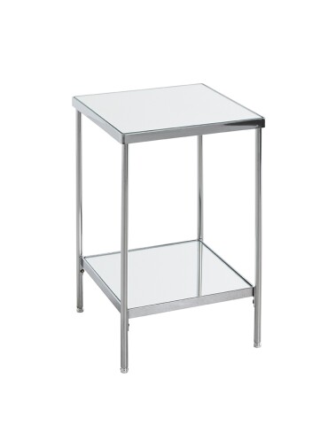 Beistelltisch >52287< in chrom, Metall, Spiegel 5 mm - 28x46x28cm (BxHxT)