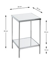 Beistelltisch >52287< in chrom, Metall, Spiegel 5 mm - 28x46x28cm (BxHxT)