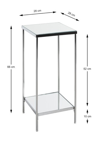 Blumentisch >52288< in chrom, Metall, Spiegel 5 mm