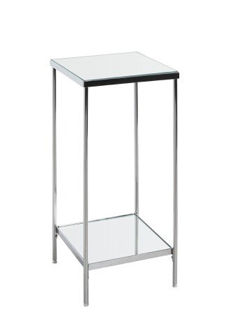 Blumentisch >52288< in chrom, Metall, Spiegel 5 mm - 28x66x28cm (BxHxT)