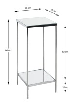 Blumentisch >52288< in chrom, Metall, Spiegel 5 mm - 28x66x28cm (BxHxT)