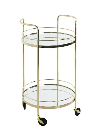 Servierwagen >54120< in vermessingt, Metall, Spiegel 5 mm - 80x48cm (HxD)