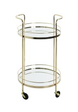 Servierwagen >54120< in vermessingt, Metall, Spiegel 5 mm - 80x48cm (HxD)