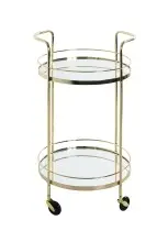 Servierwagen >54120< in vermessingt, Metall, Spiegel 5 mm - 80x48cm (HxD)