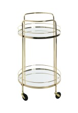 Servierwagen >54120< in vermessingt, Metall, Spiegel 5 mm - 80x48cm (HxD)