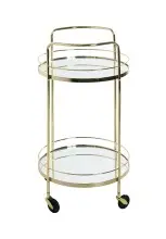 Servierwagen >54120< in vermessingt, Metall, Spiegel 5 mm - 80x48cm (HxD)