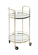 Servierwagen >54120< in vermessingt, Metall, Spiegel 5 mm - 80x48cm (HxD)